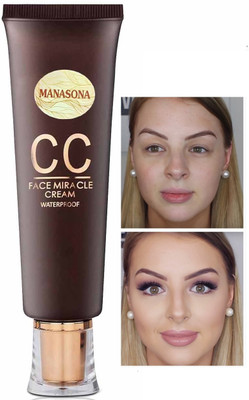 manasona Moisturizer Miracle Complexion Care CC Cream Waterproof Best Foundation(60 ml)