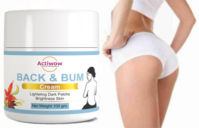 ACTIWOW Brightening Back and Bum Cream 50g - for uneven, dark and patchy bum and back(100 g)