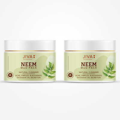 JIVA Neem Mud Pack 100gm Pack of 2 | Helpful In Acne, Pimples, For Deep Cleansing(200 g)