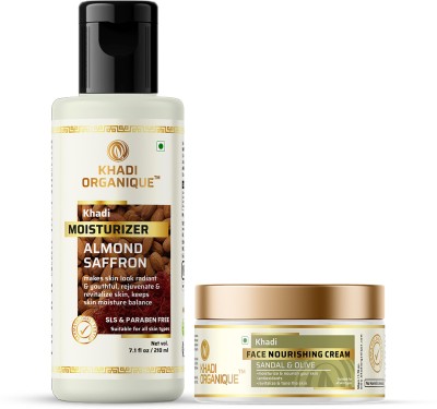 khadi ORGANIQUE Almond & Saffron Face Moisturizer With Sandal & Olive Face Nourishing Cream(260 g)