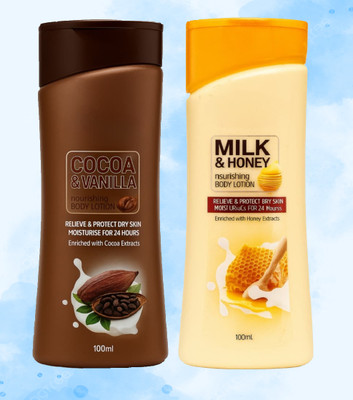 Fleeto Cocoa+Honey & Almonds Body Lotion with Shea Butter For Normal to Dry Skin-r.t.8i(200 ml)