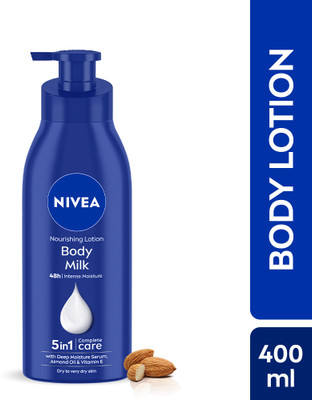 NIVEA Body Milk, Moisturizer Lotion, with Deep Moisture Serum, Almond Oil & Vitamin E(400 ml)