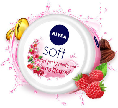 NIVEA Soft Light Moisturizer | Day Cream | Berry Blossom - Vitamin E & Jojoba Oil(100 ml)