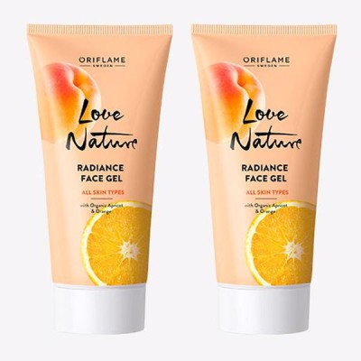 Oriflame LOVE NATURE Radiance Face Gel with Organic Apricot & Orange 50 ml (pack of 2)(50 ml)