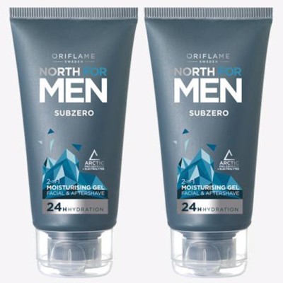 Oriflame NORTH FOR MEN Subzero 2-in-1 Moisturising Gel 50 ml ( pack of 2 )(100 ml)