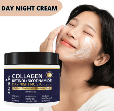 smartdrops Collagen Day Night Cream for Brightening Glowing Skin for Dark Spots & Wrinkles(100 g)
