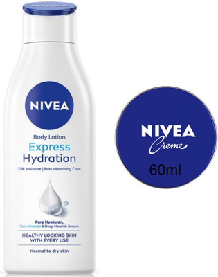 NIVEA Ex Hydration 200ml Blue creme 60ml Set of 2(260 ml)