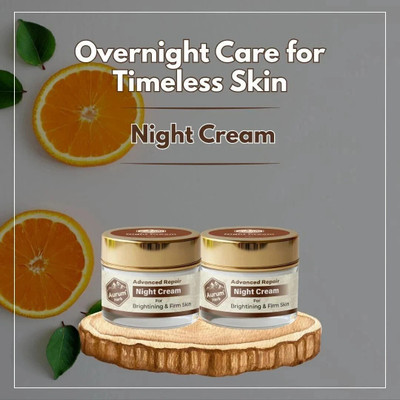 AURUM HERB Advanced Repair Night Cream for Brightening, Suitable All Skin Types (Pack of 2)(30 ml)