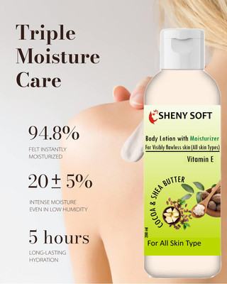 sheny soft Best For All Skin Cocoa Butter & Shea Butter Moisturizing Lotion with Vitamin E(200 ml)