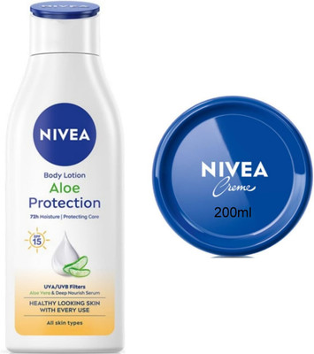 NIVEA Aloe Protection 200ml Blue creme 200ml Set of 2(400 ml)