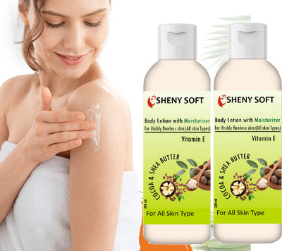 sheny soft SHEA BUTTER VERA BODY LOTION / MOISTURIZER, NURISHMENT PACK OF 2(200 ml)