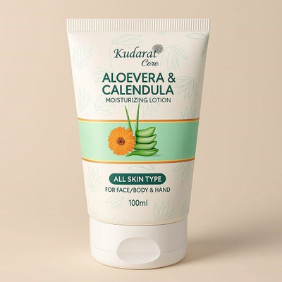 Kudarat Care Aloevera Calendula Moisturizing Lotion, 3-in-1 Face-Body-Hand lotion(100 ml)