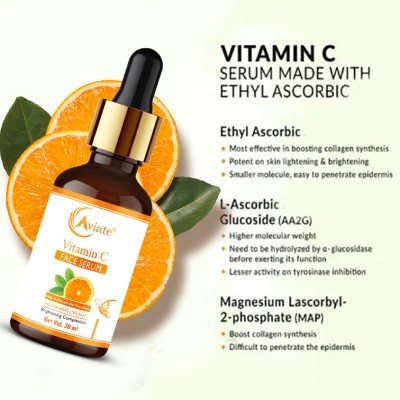 Aviate Organic VITAMIN C-Glow Face Serum |Brightens & Even Skin Tone, Vitamin C,E & B3(30 ml)