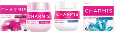 Charmis Deep Nourishing Cold Cream and Daily Nourishing Soft Cream with Vitamins & SPF30(400 ml)