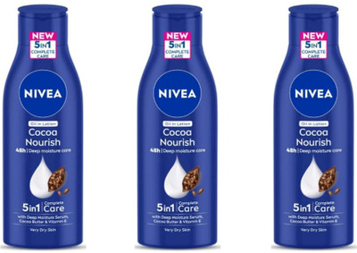 NIVEA Cocoa Nourish 75ml bodylotion Set of 3(225 ml)