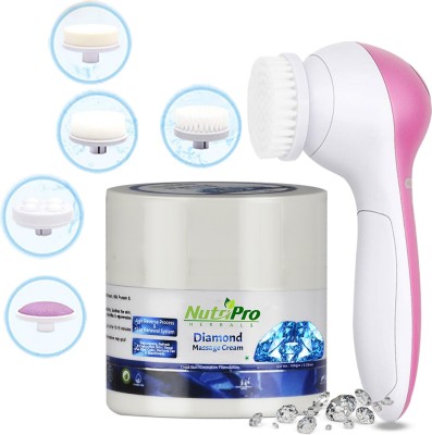 NutriPro Diamond Massage Cream With Massager, Vitamin-E Lavender Oil & Diamond Dust(150 g)