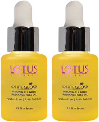 LOTUS HERBALS WhiteGlow Vitamin-C + Gold Radiance Face Oil ( Pack of 2 ) ( 15ml * 2 )(30 ml)