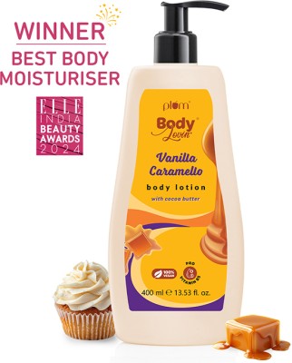 Plum BodyLovin' Vanilla Caramello Body Lotion with Cocoa Butter | Deep Moisturization(400 ml)