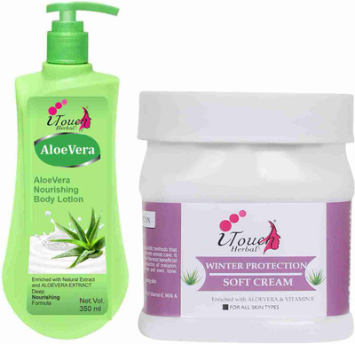 I TOUCH HERBAL Winter Protection Cold Cream 500 ml + AloeVera Body Lotion 350 ml(2 Items in the set)