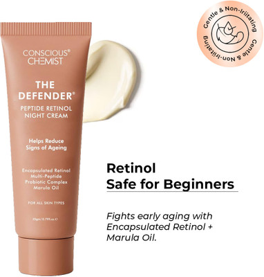 Conscious Chemist Retinol Night Cream | Anti-Aging Moisturizer for Face & Neck | Reduces Wrinkles(20 g)
