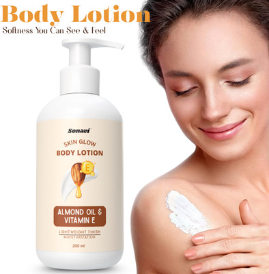 Sonavi Moisturizing Lotion | Almond Oil & Vitamin E | Lightweight Use(200 ml)