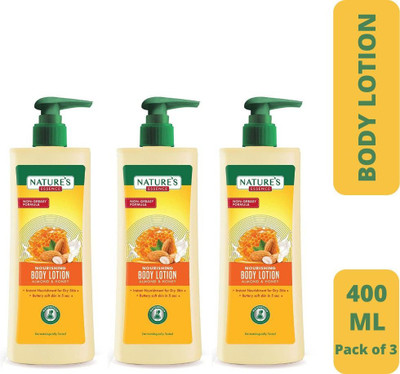 Nature's Essence Almond & honey Nourishing Whitening Body Lotion 400ml Each (Pack of 3)(1200 ml)