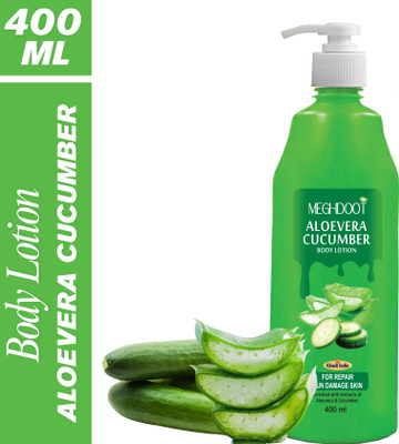 MEGHDOOT Aloe Vera Cucumber Body Lotion for Deep Hydration, Cooling & Skin Nourishment(400 ml)