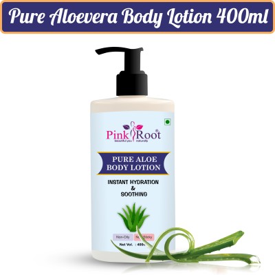 PINKROOT Pure AloeVera Body Lotion - Aloe Hydration Refreshing Moisturizer & Lightweight(400 ml)