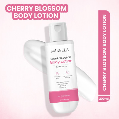 MIRELLA Cherry Blossom Hydrating Silk Body Lotion, Luxurious Moisturizer, Deep Hydration(200 ml)