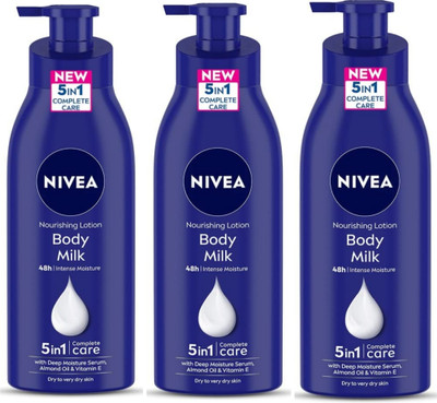 NIVEA Body Milk Body Lotion 400 ML (Pack Of 3)(1200 ml)