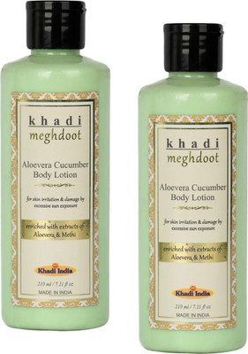 KHADI MEGHDOOT Aloevera Cucumber Body Lotion 210ml (Pack of 2)(210 ml)