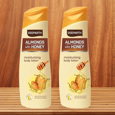 Deeparth Almond Oil & Honey Lotion | 100ml Each | Natural Herbal Blend(200 ml)