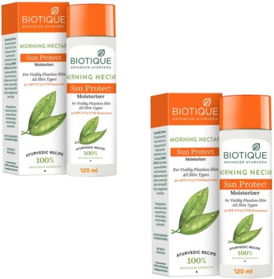 BIOTIQUE Mroning Nectar Sun Protect Moisturizer - 120ml (Pack of 2)(240 ml)