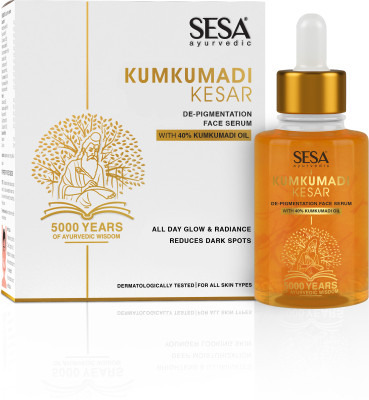 SESA Ayurvedic Kumkumadi Oil-Based De-Pigmentation Face Serum|Helps Reduce Dark Spots(30 ml)
