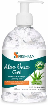 Srishma Aloe Vera Gel for Skin Acne, Scars, Dark spots Face & Hair Care(150 g)