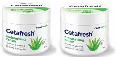 Cipla Cetafresh Moisturising Cream with Vitamin E|For Face, Hands & Body| Pack of 2(100 g)