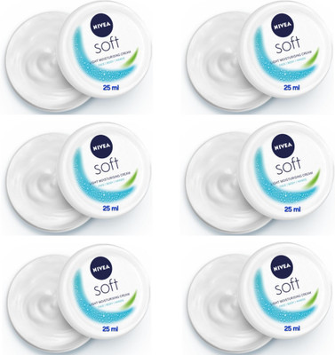 NIVEA Soft Light Moisturizing Cream - 25ml (Pack of 6)(150 ml)