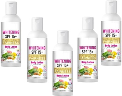 house of common Whitening Body Lotion SPF 15 + Moisturiser Fairness for Hand Body (100ml) Pack 5(500 ml)