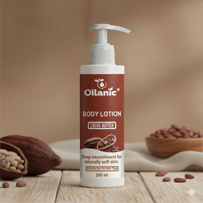 Oilanic Winters Long Lasting Cocoa Butter Body Lotion 24Hrs Moisturization 200ML(200 ml)