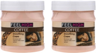 feelhigh Coffee Smoothening Cream enriched with coffee bean -pack2(500 ml)