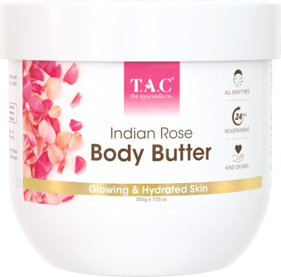 TAC - The Ayurveda Co. Rose Body Butter With Rose Oil & Shea Butter For Glowing & Hydrated Skin(200 g)