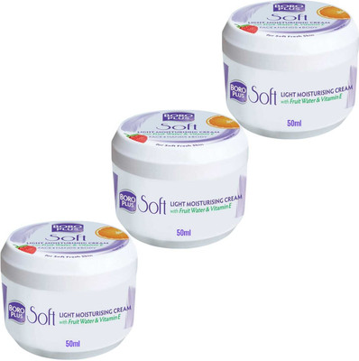 BOROPLUS BORO PLUS SOFT LIGHT MOISTURIZING CREAM FOR MOISTUTRE & NOURISH SKIN - 50ml x 3(150 ml)