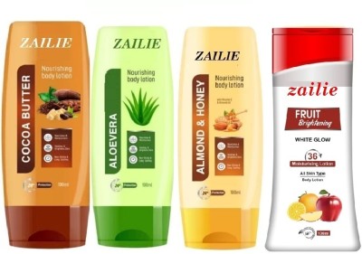 Zailie nourishing Different Lotion Pack of 4(400 ml)