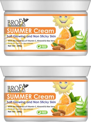 BROER Summer Cream with Vitamin C, Aloe vera & Almond oil For Daily Care, Paraben Free(400 g)