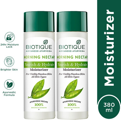 BIOTIQUE Morning Nectar Flawless Skin Moisturizer 24H Deep Moisture All Skin Types(380 ml)