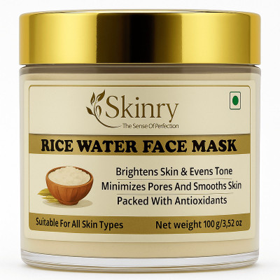 SKINRY Rice Water Face Pack for Glowing Skin | With Vitamin C & Niacinamide(100 g)