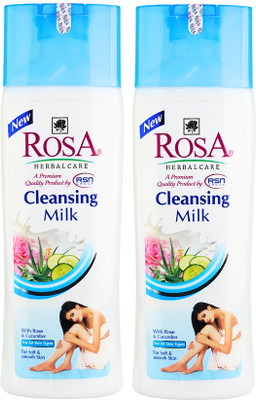 ROSA Cleansing Milk with Rose & Cucumber l For Dirt, Make up Removal & Sensitive skin(200 ml)