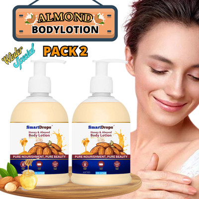 smartdrops Body Lotion for Smooth Skin with Richness of Honey and Almond for Deep Hydration(500 ml)