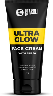 BEARDO Sunscreen - SPF 30 Ultraglow Face Cream For Men with | Dark Spot Reduction | Sun Protection |(60 g)