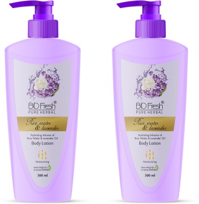 Biofresh Pure Herbal Body Lotion Lavender & Rice Water/Glowing Winter Moisturizer Lotion(600 ml)